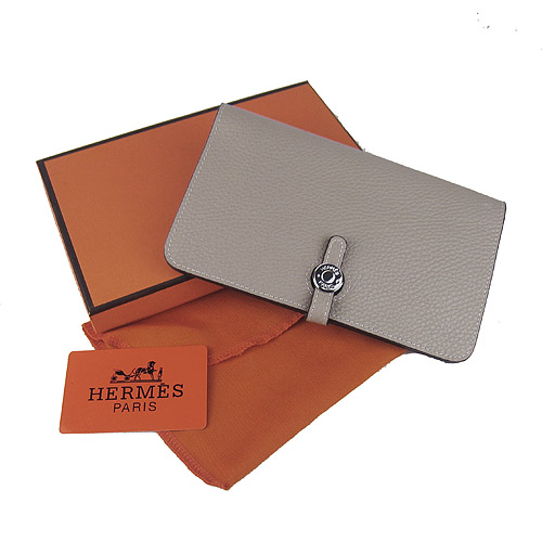 Hermes Dogon Wallet Travel Case H001 Grey