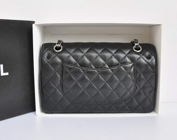 Chanel A1112 2.55 Series Flap Bag Original Caviar Leather Black