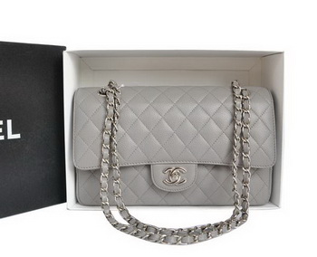 Chanel A1112 2.55 Series Flap Bag Original Caviar Leather Grey