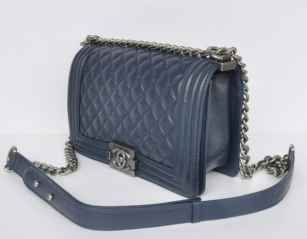 Hot Style Chanel A67086 Royalblue Le Boy Flap Shoulder Bag Silver