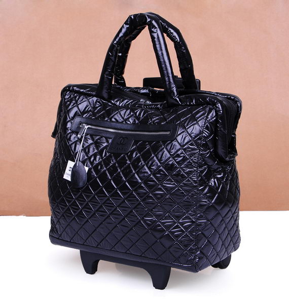 Chanel CoCo Cocoon Quilted Nylon Trolley A47205 Black