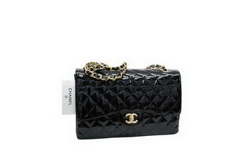 Chanel Jumbo Double Flaps Bag Black Original Patent Leather A36097 Gold