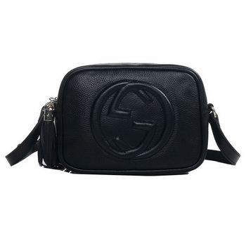 Gucci 308364 A7M0G 1000 Soho Black Leather Disco Bag