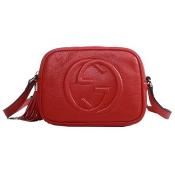 Gucci 308364 A7M0G 6523 Soho Red Leather Disco Bag