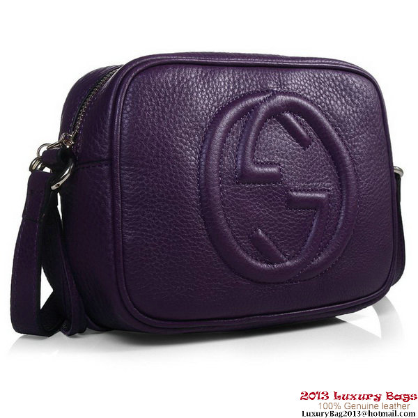 Gucci 308364 Soho Purple Leather Disco Bag