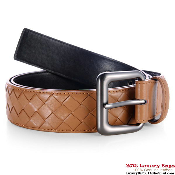 Bottega Veneta Intrecciato Nappa Belt Apricot