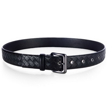 Bottega Veneta Intrecciato Nappa Belt Black