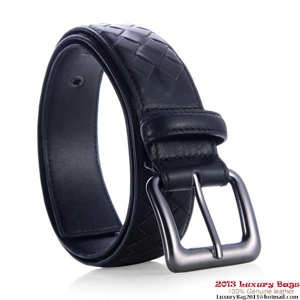 Bottega Veneta Intrecciato Nappa Belt Black