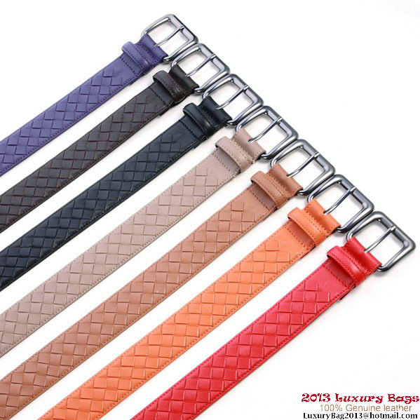 Bottega Veneta Intrecciato Nappa Belt Grey