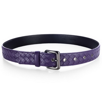 Bottega Veneta Intrecciato Nappa Belt Purple