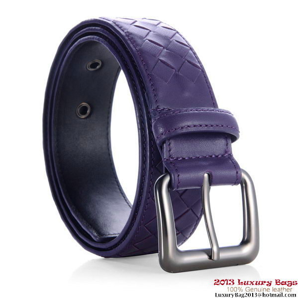 Bottega Veneta Intrecciato Nappa Belt Purple