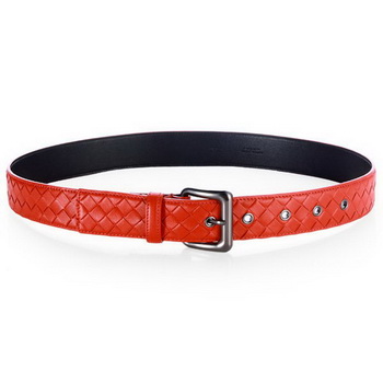 Bottega Veneta Intrecciato Nappa Belt Red