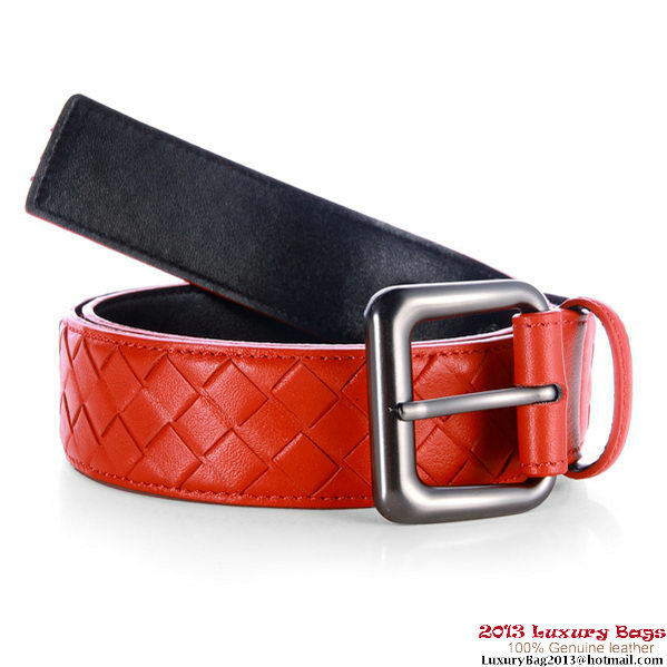 Bottega Veneta Intrecciato Nappa Belt Red