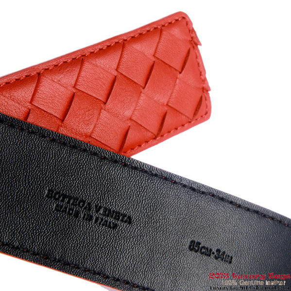 Bottega Veneta Intrecciato Nappa Belt Red