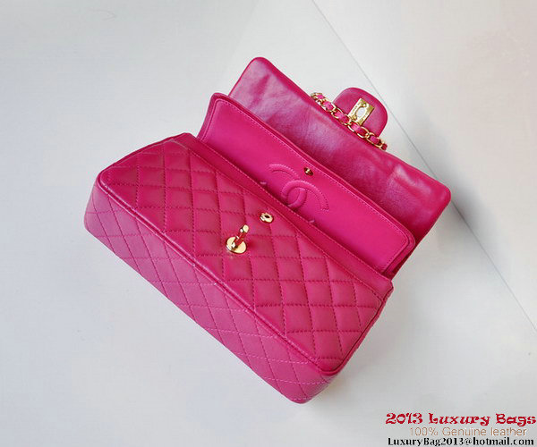 Chanel A01112 Classic Flap Bag Plum Sheepskin Gold