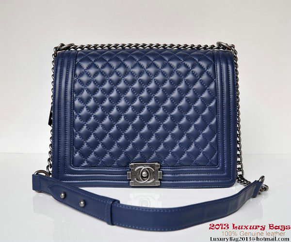 Boy Chanel Flap Shoulder Bag A67087 Sheepskin RoyalBlue