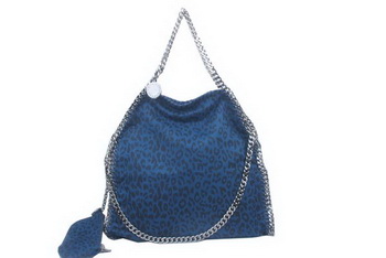 Stella McCartney Falabella Leopard PVC Fold Over Tote Bag 809 Blue