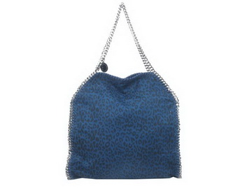 Stella McCartney Falabella Leopard PVC Fold Over Tote Bag 811 Blue