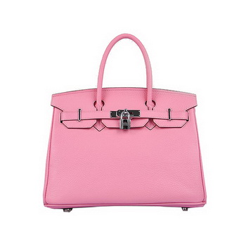 Hermes Birkin 30CM Tote Bags Pink Togo Leather Silver