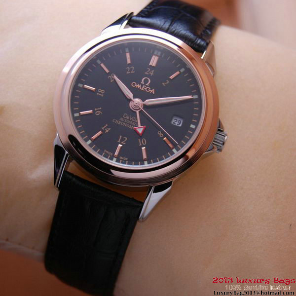 OMEGA DE VILLE Automatic Chronometer Red Gold on Black Leather Strap OM77213 OMEGA DE VILLE Automatic Chronometer Red Gold on Black Leather Strap OM77213