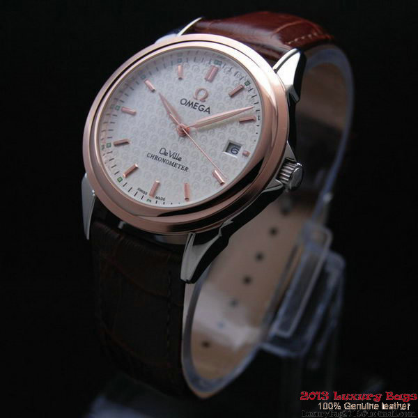 OMEGA DE VILLE Chronometer Red Gold on Brown Leather Strap OM77313 OMEGA DE VILLE Chronometer Red Gold on Brown Leather Strap OM77313