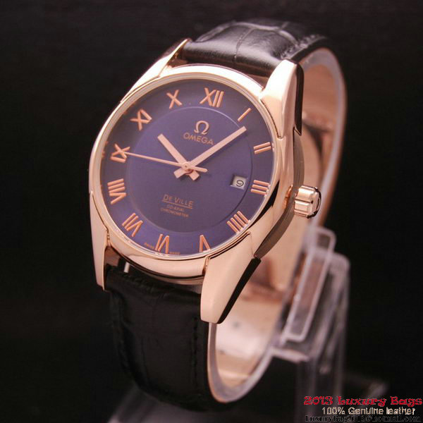 OMEGA DE VILLE Co-AXIAL CHRONOMETER Red Gold on Black Leather Strap OM77026 OMEGA DE VILLE Co-AXIAL CHRONOMETER Red Gold on Black Leather Strap OM77026