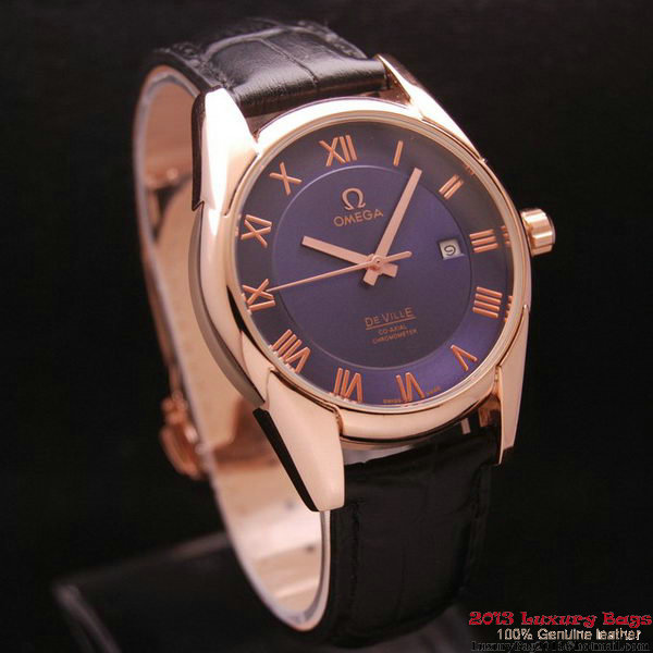 OMEGA DE VILLE Co-AXIAL CHRONOMETER Red Gold on Black Leather Strap OM77026 OMEGA DE VILLE Co-AXIAL CHRONOMETER Red Gold on Black Leather Strap OM77026