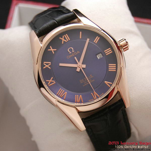OMEGA DE VILLE Co-AXIAL CHRONOMETER Red Gold on Black Leather Strap OM77026 OMEGA DE VILLE Co-AXIAL CHRONOMETER Red Gold on Black Leather Strap OM77026