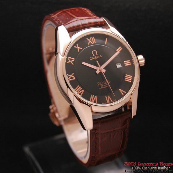 OMEGA DE VILLE Co-AXIAL CHRONOMETER Red Gold on Brown Leather Strap OM77023 OMEGA DE VILLE Co-AXIAL CHRONOMETER Red Gold on Brown Leather Strap OM77023