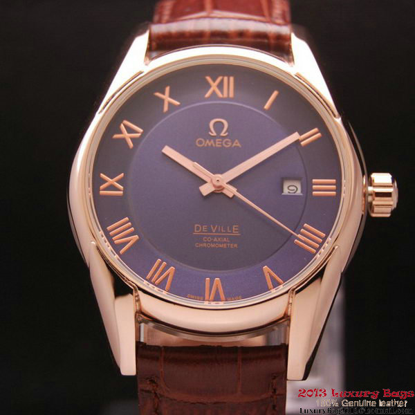 OMEGA DE VILLE Co-AXIAL CHRONOMETER Red Gold on Brown Leather Strap OM77025 OMEGA DE VILLE Co-AXIAL CHRONOMETER Red Gold on Brown Leather Strap OM77025