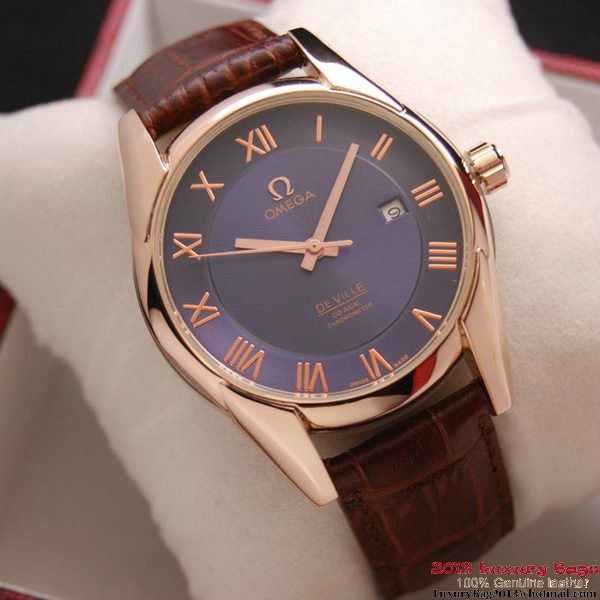 OMEGA DE VILLE Co-AXIAL CHRONOMETER Red Gold on Brown Leather Strap OM77025 OMEGA DE VILLE Co-AXIAL CHRONOMETER Red Gold on Brown Leather Strap OM77025