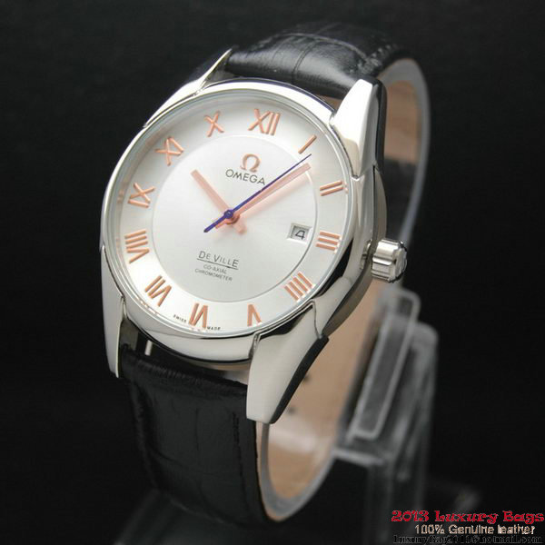 OMEGA DE VILLE Co-AXIAL CHRONOMETER Steel on Black Leather Strap OM77002 OMEGA DE VILLE Co-AXIAL CHRONOMETER Steel on Black Leather Strap OM77002