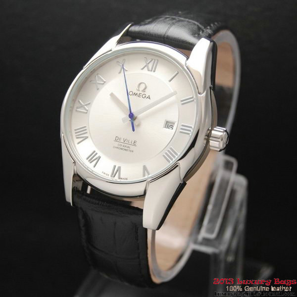 OMEGA DE VILLE Co-AXIAL CHRONOMETER Steel on Black Leather Strap OM77004 OMEGA DE VILLE Co-AXIAL CHRONOMETER Steel on Black Leather Strap OM77004