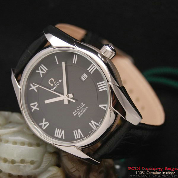 OMEGA DE VILLE Co-AXIAL CHRONOMETER Steel on Black Leather Strap OM77008 OMEGA DE VILLE Co-AXIAL CHRONOMETER Steel on Black Leather Strap OM77008