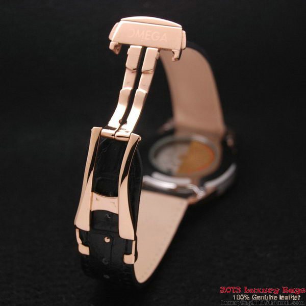 OMEGA DE VILLE HOUR VISION ANNUAL CALENDAR Red Gold on Black Leather Strap OM77124 OMEGA DE VILLE HOUR VISION ANNUAL CALENDAR Red Gold on Black Leather Strap OM77124