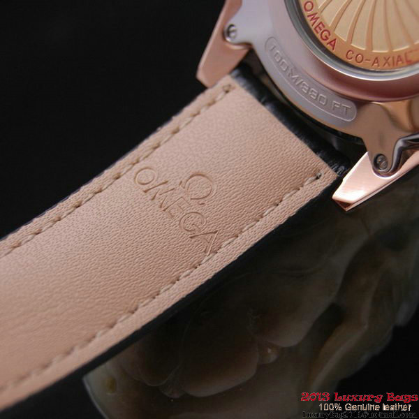 OMEGA DE VILLE HOUR VISION ANNUAL CALENDAR Red Gold on Black Leather Strap OM77124 OMEGA DE VILLE HOUR VISION ANNUAL CALENDAR Red Gold on Black Leather Strap OM77124