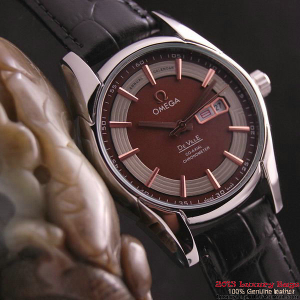 OMEGA DE VILLE HOUR VISION ANNUAL CALENDAR Steel on Black Leather Strap OM77104 OMEGA DE VILLE HOUR VISION ANNUAL CALENDAR Steel on Black Leather Strap OM77104