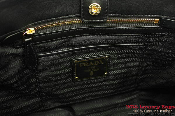 Prada Gaufre Fabric Top Handle Bag BN1788 Black