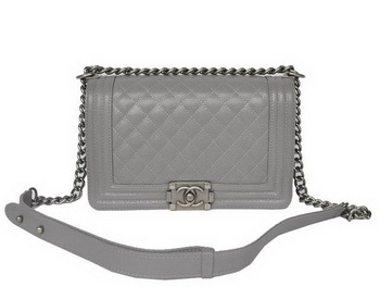 Boy Chanel Flap Shoulder Bag Classic Cannage Patterns A67086 Grey