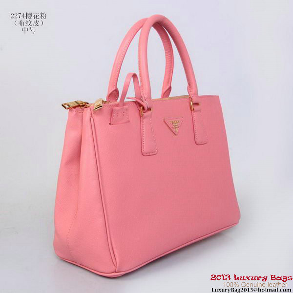 Prada Saffiano Calf Leather Tote Bag 2274 Pink