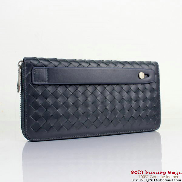 Bottega Veneta BV5017 Intrecciato Nappa Zip Around Wallet RoyalBlue