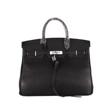 Hermes Birkin 35CM Tote Bag Clemence Leather H-35 Black