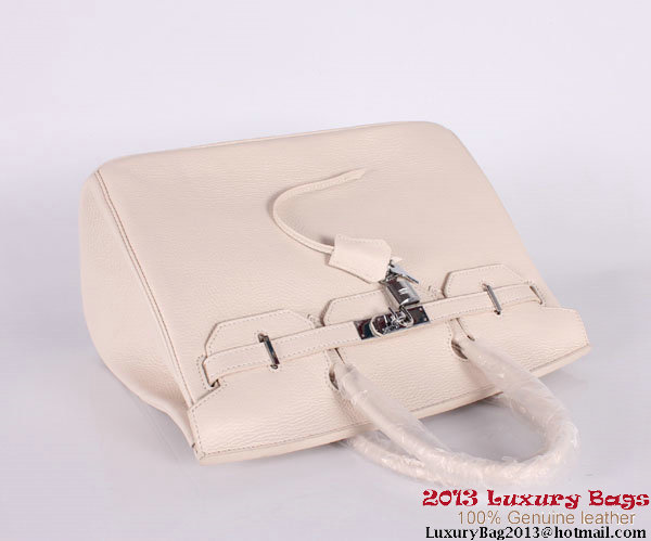 Hermes Birkin 35CM Tote Bag Clemence Leather H-35 OffWhite