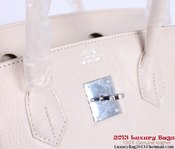 Hermes Birkin 35CM Tote Bag Clemence Leather H-35 OffWhite