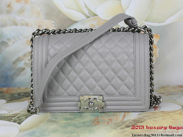 2013 Boy Chanel Flap Shoulder Bag Classic Cannage Patterns A67025 Grey