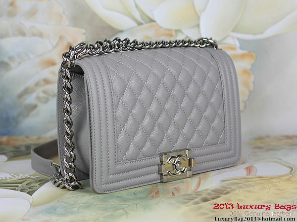 2013 Boy Chanel Flap Shoulder Bag Classic Cannage Patterns A67025 Grey