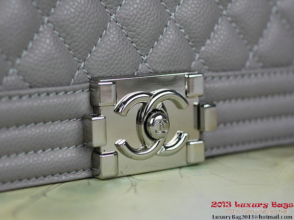 2013 Boy Chanel Flap Shoulder Bag Classic Cannage Patterns A67025 Grey