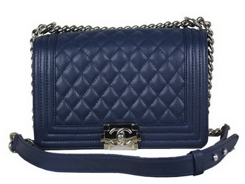 2013 Boy Chanel Flap Shoulder Bag Classic Cannage Patterns A67025 RoyalBlue