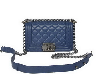 Boy Chanel Small Flap Shoulder Bag Sheepskin Leather A67086 RoyalBlue