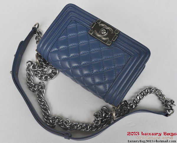 Boy Chanel Small Flap Shoulder Bag Sheepskin Leather A67086 RoyalBlue